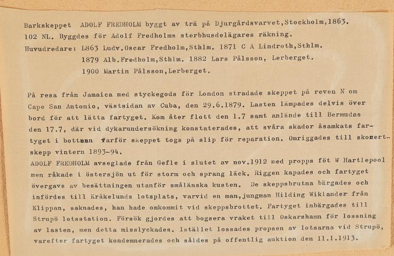 GUSTAF FREDRIKSSON, watercolour, signed.