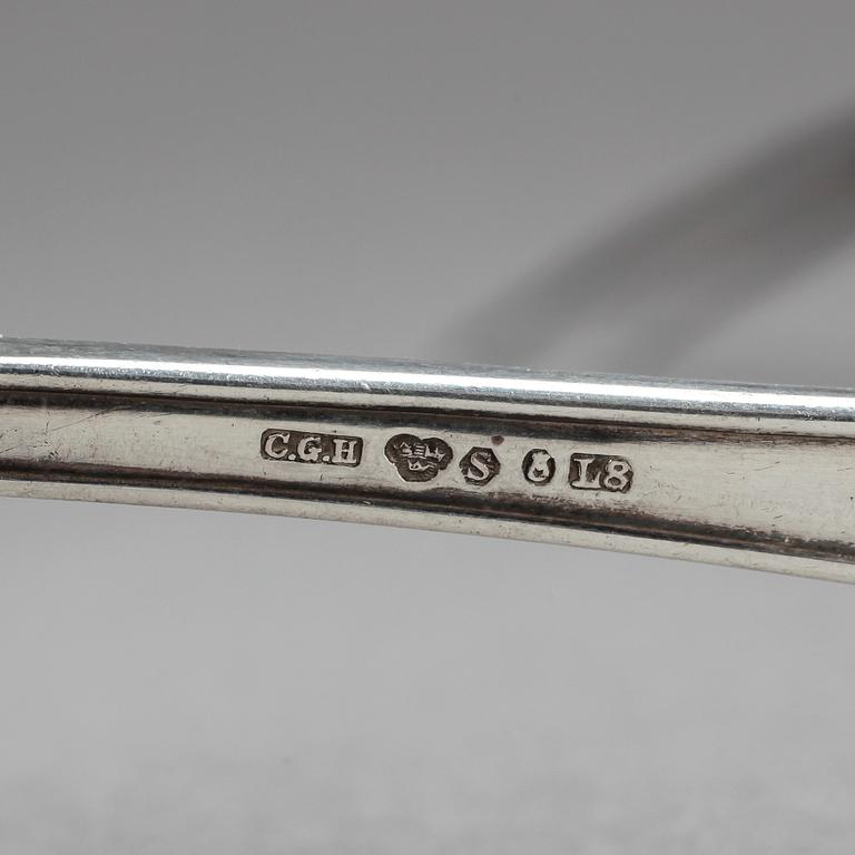 PARTI SILVER, 6 delar, modell "Svensk spets", 1910-30-tal. Tot vikt 283 gram.