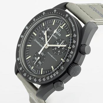 Swatch/Omega, MoonSwatch, Mission to Mercury, chronograph, wristwatch, 42 mm.