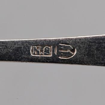 BORDSSKEDAR, silver, 12 st, Anders Jonas Björkman, Stockholm, bl.a 1832. Vikt ca 785g.