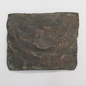 A Swedish copper plate coin, 1 Daler, King Karl XI, 1677.