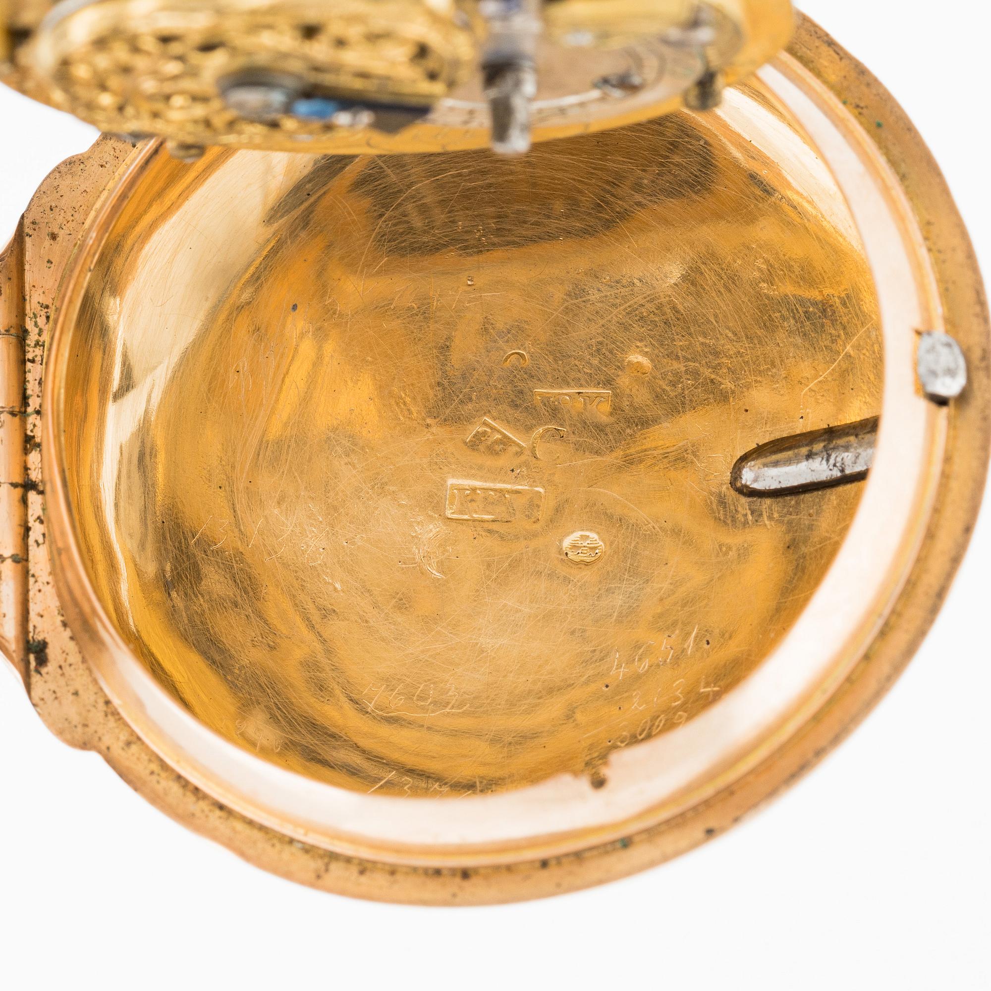 Erik Lindgren, (1729-1786), Stockholm, fickur, 46,5 mm.