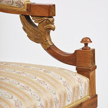 A pair of presumably Baltic empire mahogny armchairs.