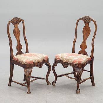 STOLAR, 2 st snarlika, rokoko, 1700-talets mitt.