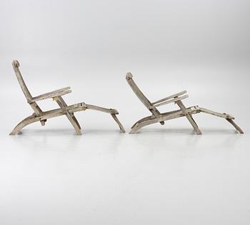 Deck chairs, a pair, circa 2000.