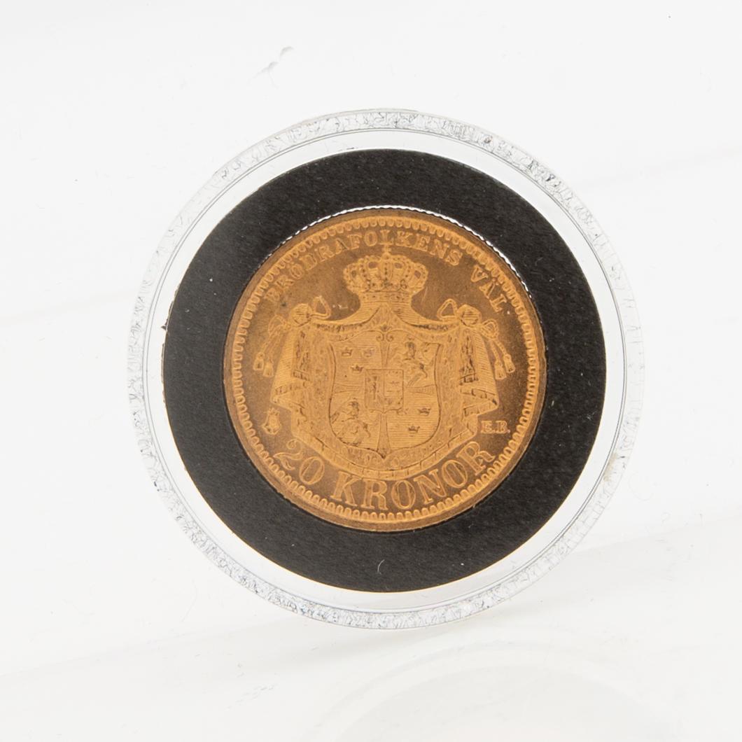 Guldmynt Sverige, Oscar II 20 kr, 1899.