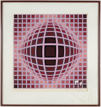 VICTOR VASARELY, silkscreen in colours, signed 174/225 cm.