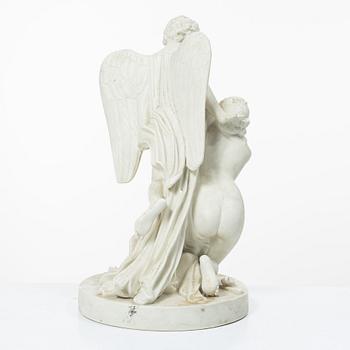 Johan Tobias Sergel, after, "Amor and Psyche", figurine, parian, early 20th century.