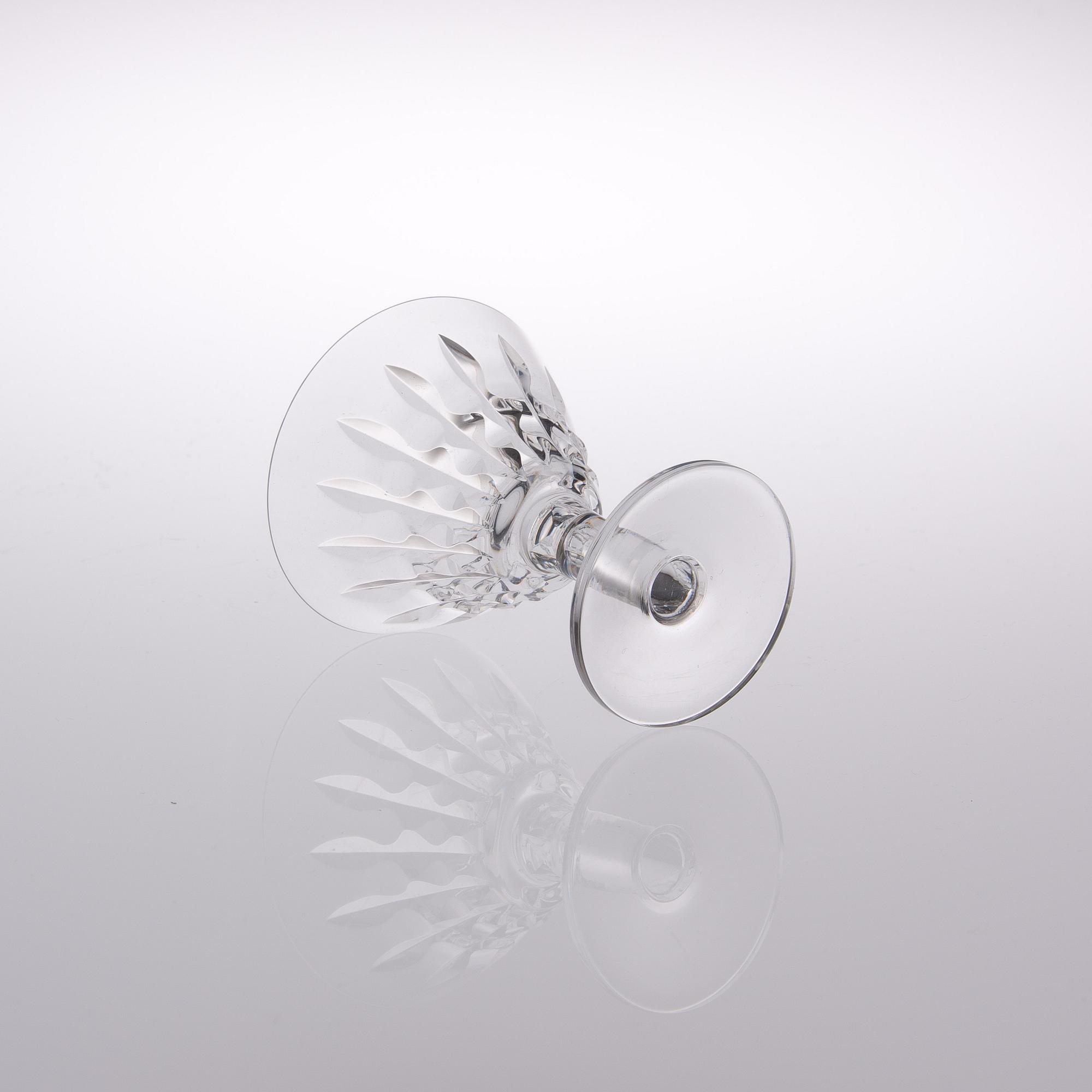 AIMO OKKOLIN, dricksglas, 10 st, "Polar", Riihimäen Lasi, 1900-talets senare hälft.