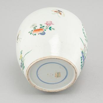 A Chinese porcelain vase from the 18th century Chien-Lung period.