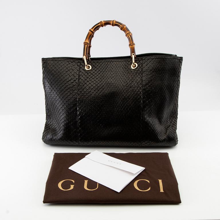 Gucci, bag, "Python Bamboo Shopper Tote".