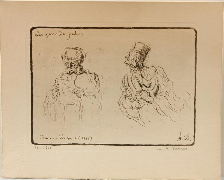 HONORÉ DAUMIER, 4 st. Litografier, varav 3 sign o numr.