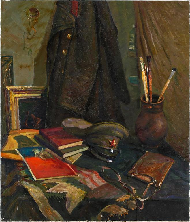 OKÄND KONSTNÄR, olja på duk, Ryssland. Bär påskrift a tergo. 1900-tal.