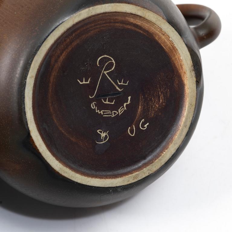 Gösta Grähs, , Gunnar Nylund and Carl-Harry Stålhane, three stoneware teapots, Rörstrand.
