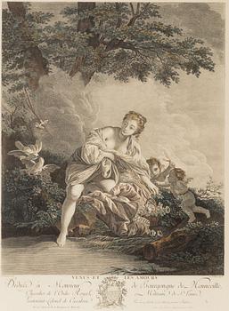 Kopparstick, 2 st, 1800-tal, efter Boucher.