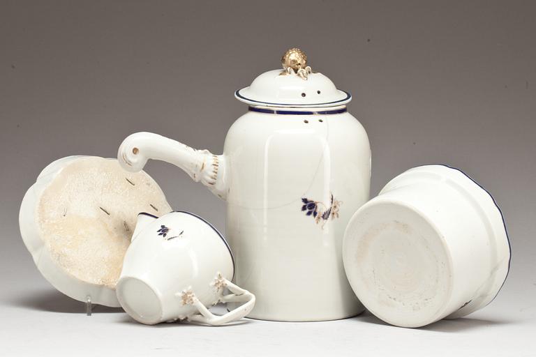 KAFFESERVIS, 4 delar, porslin. Kina, Qianglong 1736-1795).