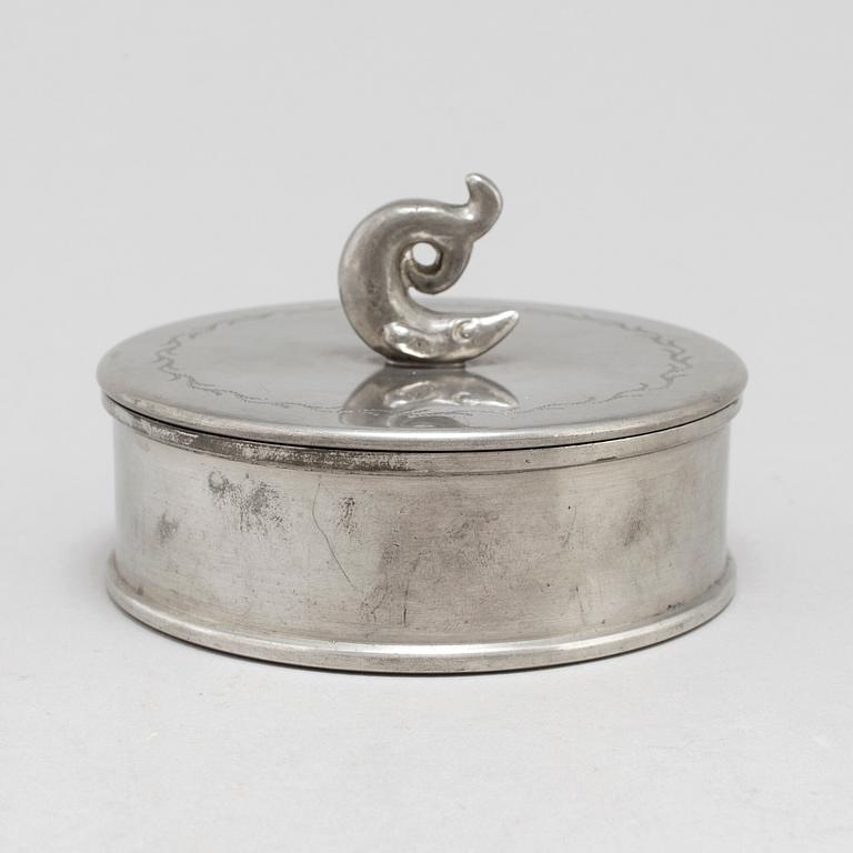 A lidded pewter box by Firma Svenskt Tenn, 1927.