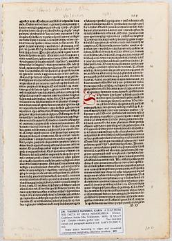 Leaves of Italian Incunabula / Printed leaves of the 1400s.