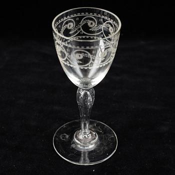 Six empire glasses, first half of the 19th century.