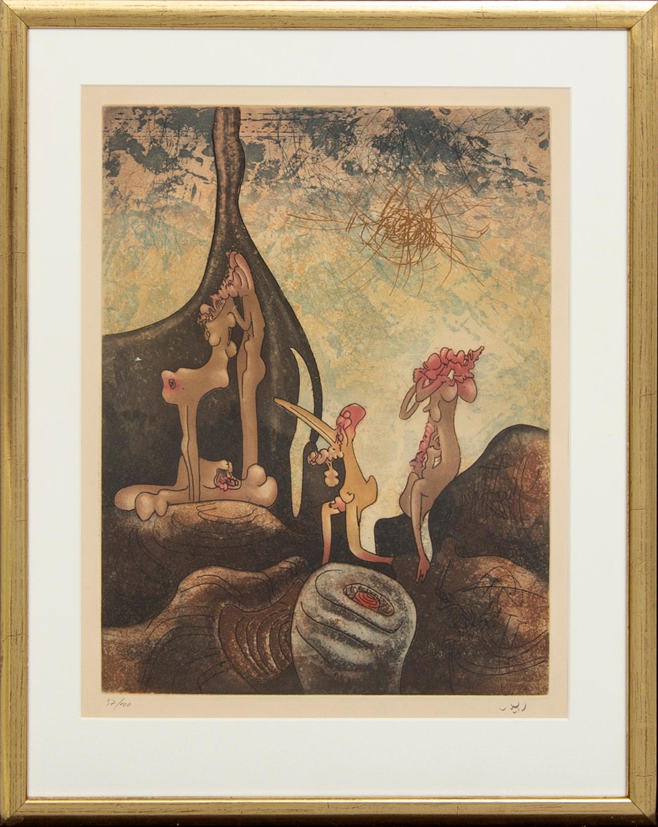 Roberto Matta, coloured etching, signed and numbered 37/100.