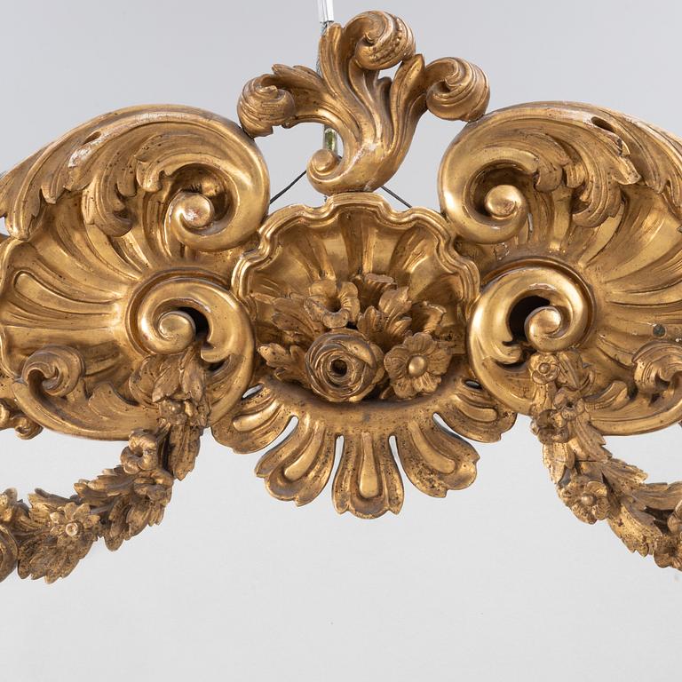 A Rococo style mirror, 19th Century.