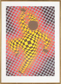 Victor Vasarely · VICTOR VASARELY, färglitografi, signerad och numrerad 130/275.