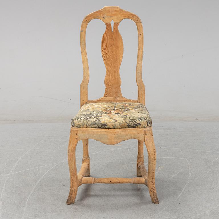 Stol, rokoko, provinsarbete, 1700-talets mitt.