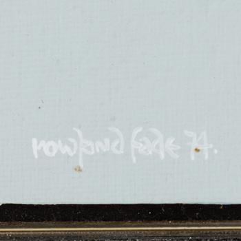 ROWLAND FADE, oil on board. Signed and dated 74.