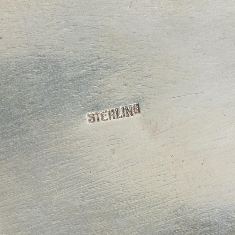 A sterling silver tea caddy, 20th Century.