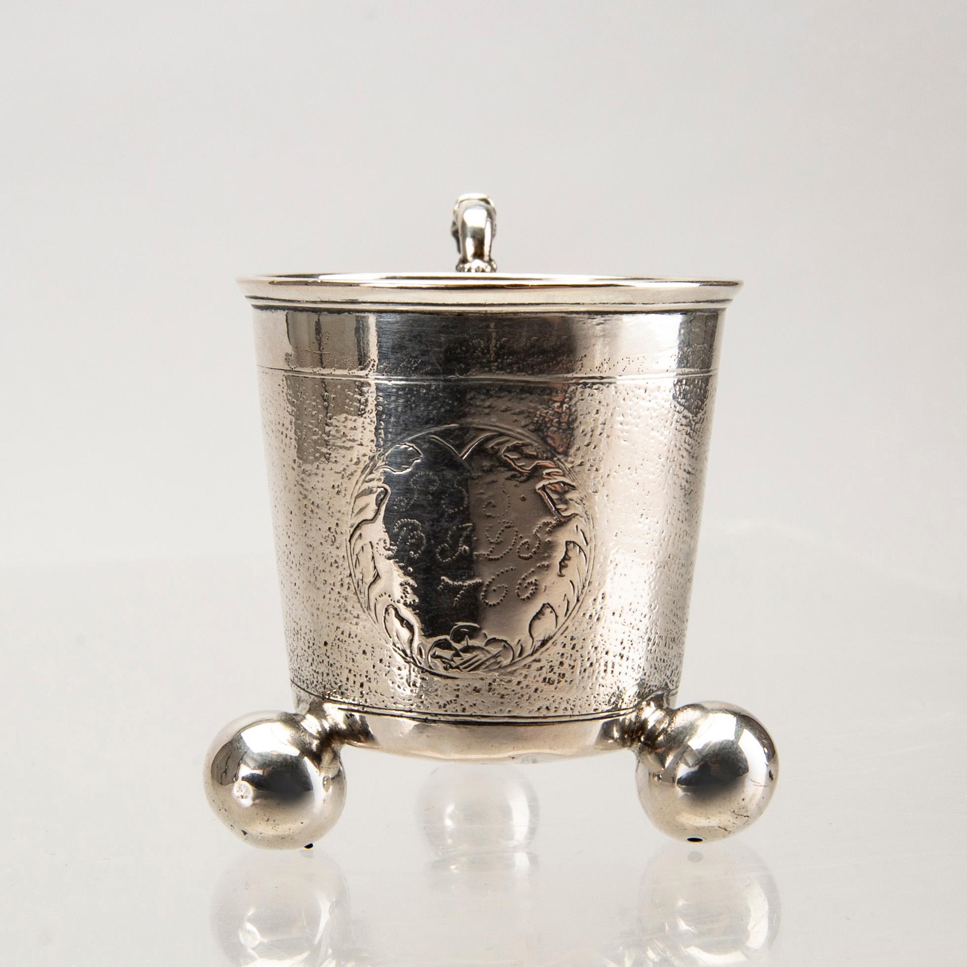 BÄGARE 2 st silver 1700-tal.