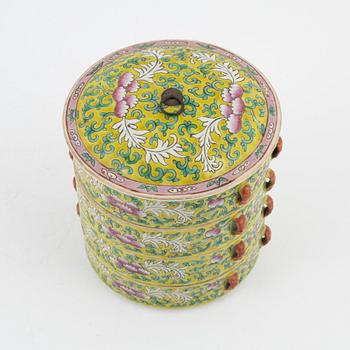 A four tiered food box, China, early 20th century.