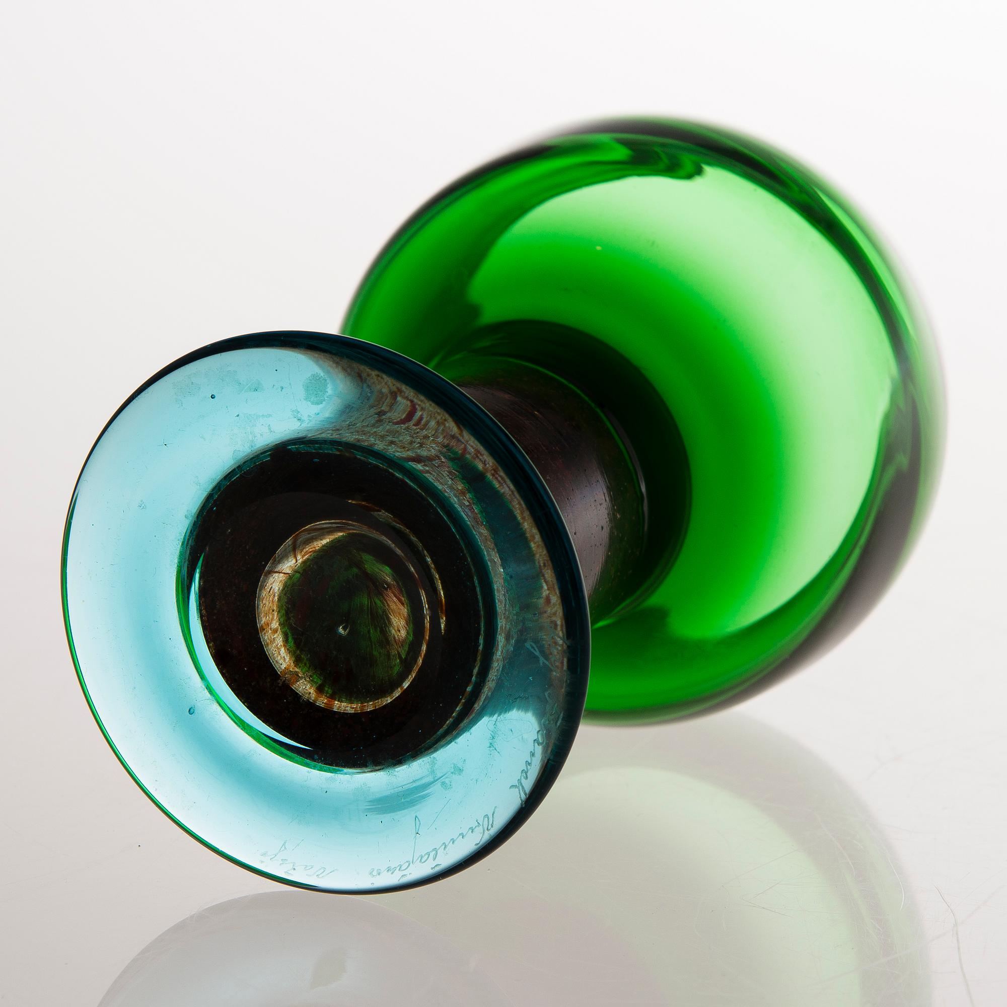 KAJ FRANCK, POKAALI, lasia, signeerattu Kaj Franck Nuutajärvi Notsjö.