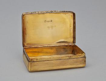 SNUSDOSA, silver, troligen Thomas Shaw, Birmingham 1833. Vikt ca 125 gram.