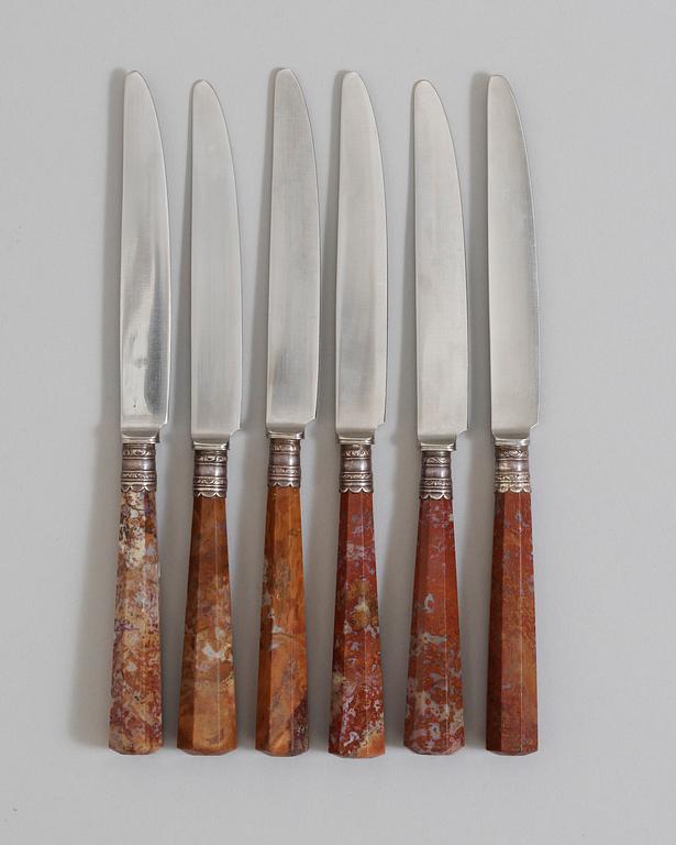 Six Baroque 18th Century knives.