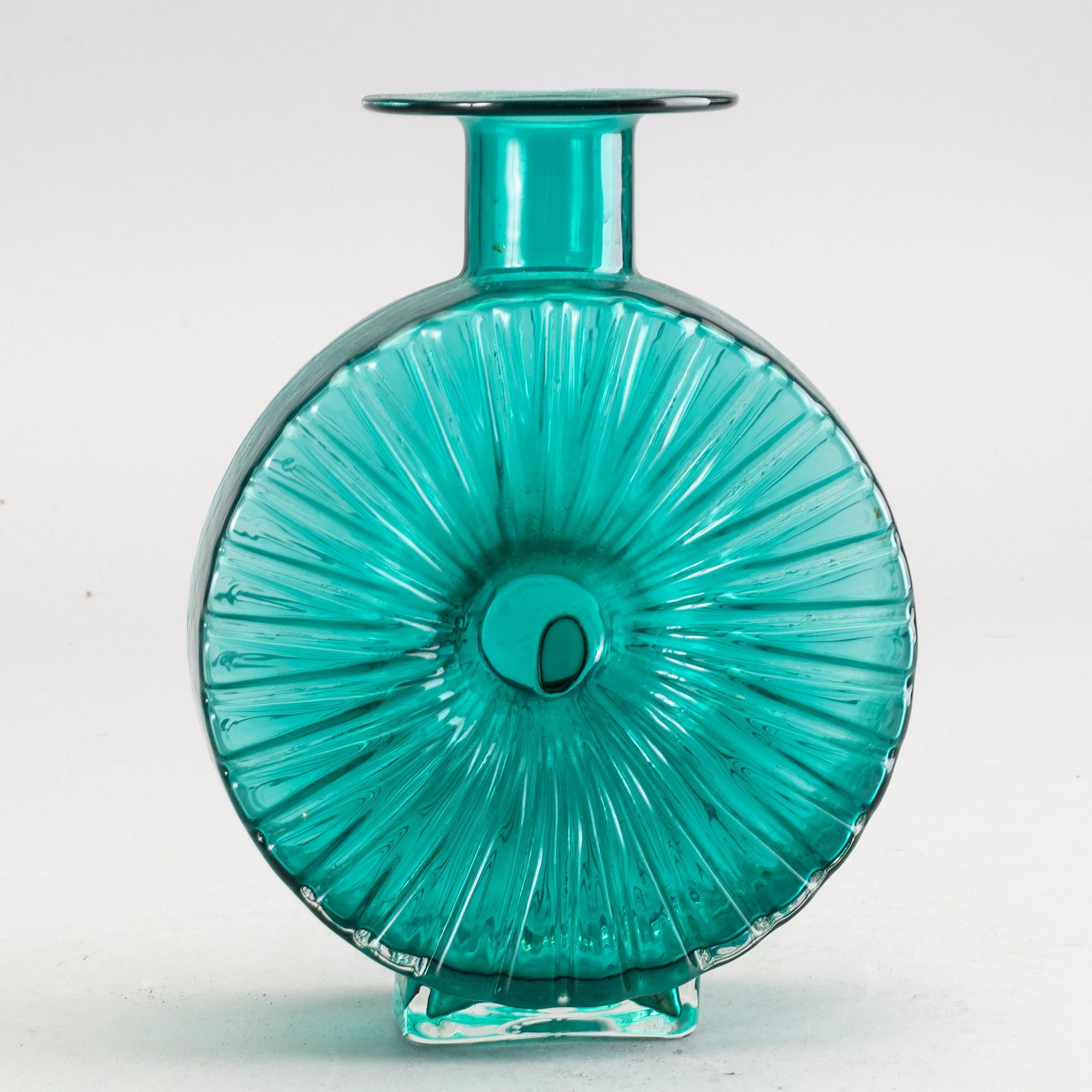 HELENA TYNELL, flaska, glas, "Solflaska", Riihimäen Lasi Oy, 1900-talets mitt / andra hälft.