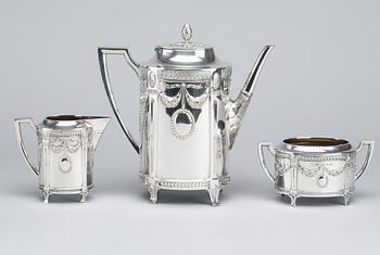 A Swedish EPNS 3 piece coffee set, first half of the 20th century.