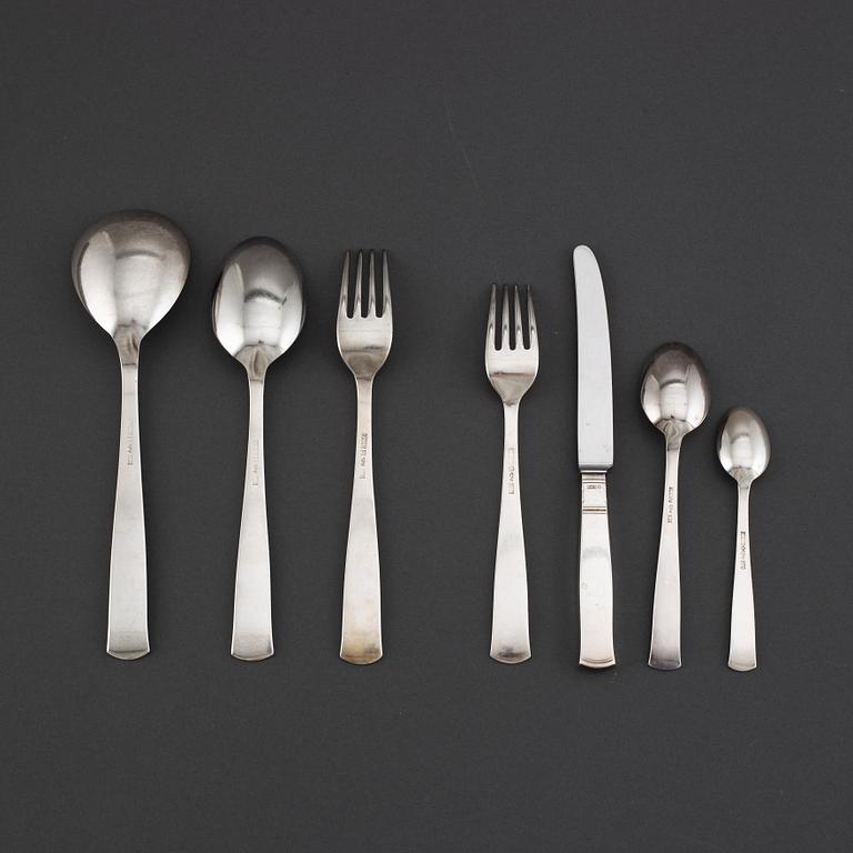 Jacob Ängman, silver cutlery 'Rosenholm' (46 pc), GAB.