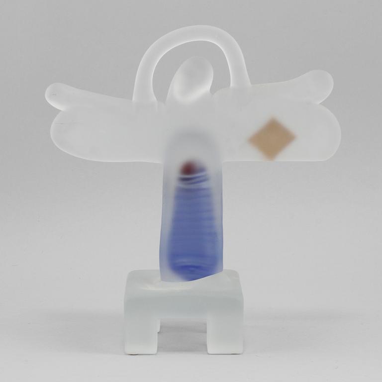 SKULPTUR, glas, Bertil Vallien, Kosta Boda Atelier, signerad, sent 1900-tal.