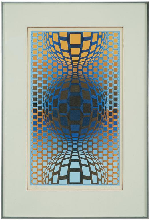 VICTOR VASARELY, Färgserigrafi, signerad och numrerad 62/150.