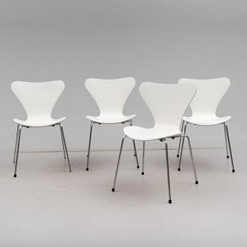 STOLAR, 4 st, "Sjuan", Arne Jacobsen, Fritz Hansen, Danmark 1976.