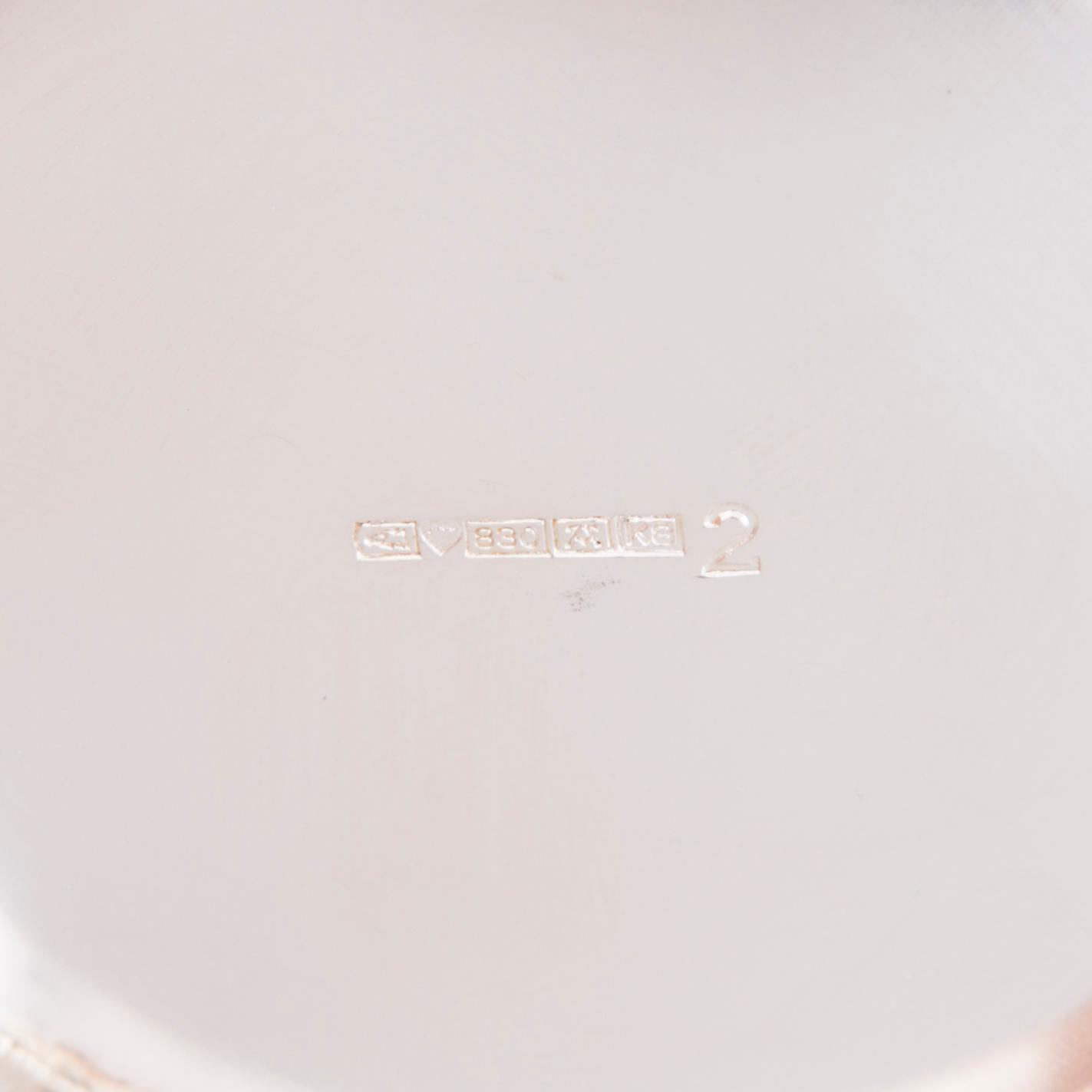 A silver bowl, a lidded sugar bowl and a cream jug, Auran Kultaseppä/ Kultakeskus, Finland 1987 and 1994.