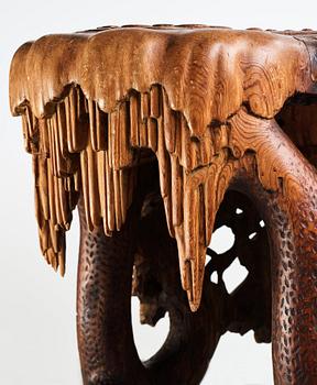 Knut Fjaestad, A Knut Fjaestad Art Nouveau sculptured pine table, Sweden ca 1900.