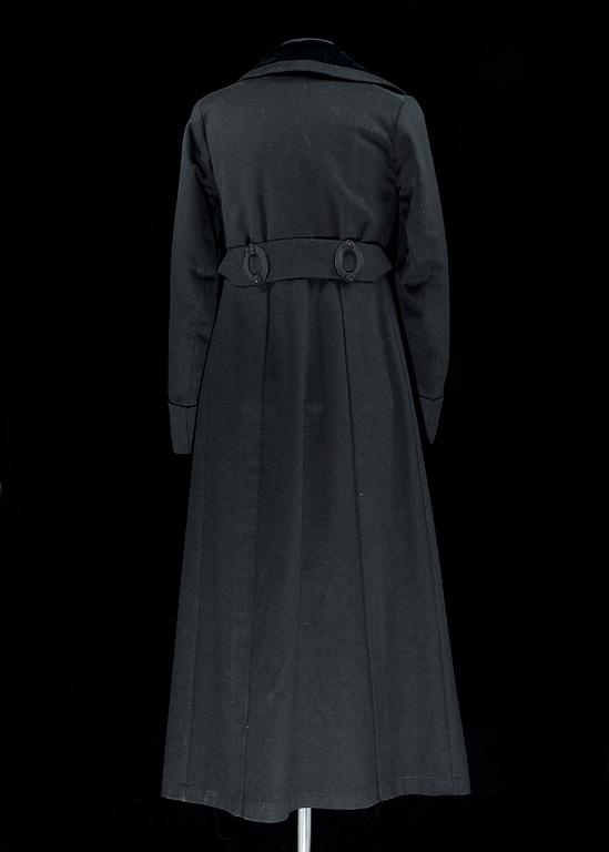 A black wool coat from around 1900.
