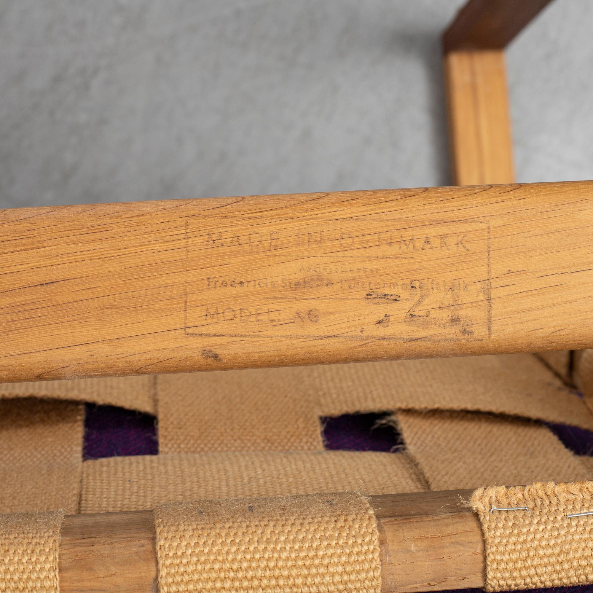 BØRGE MOGENSEN,  "Highback Easy Chair"/"Släden", model 2254, Fredericia Stolefabrik, Denmark.