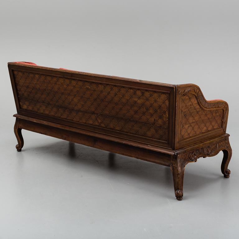 A Swedish Rococo sofa, second half of the 18th century.