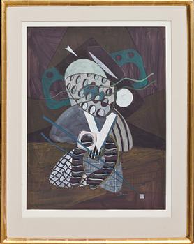 PAOLO BONI, gouache, signerad.