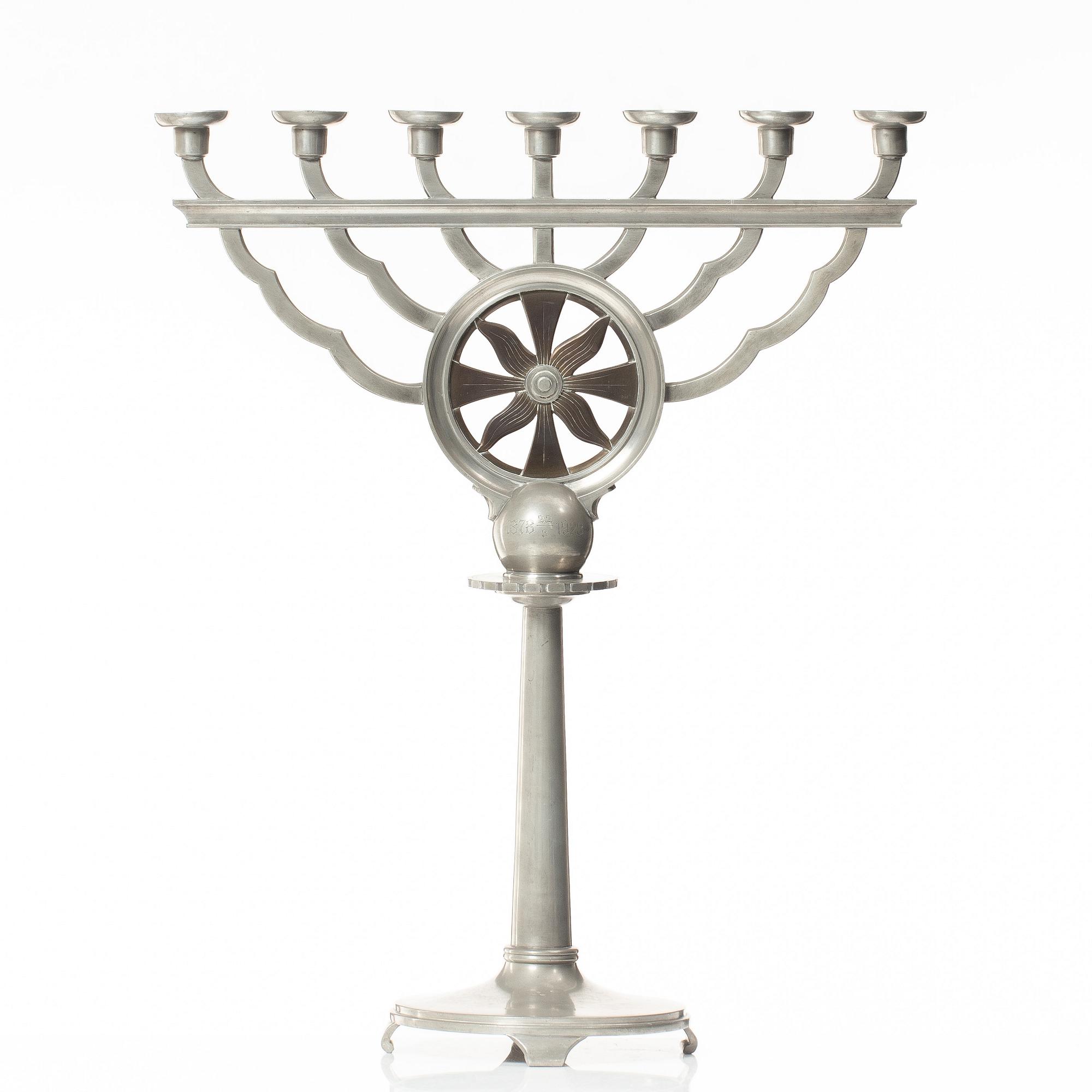 Astrid Aagesen, kandelaber, tenn, Helsingborg 1920/30-tal.