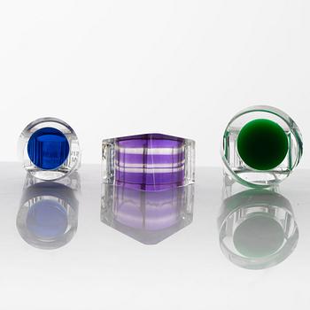 Siv Lagerström, three acrylic rings, 1970s.