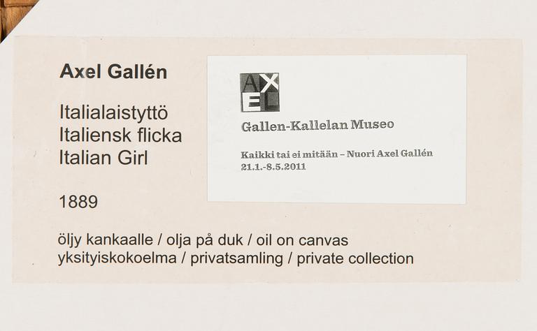 Akseli Gallen-Kallela, "Italiensk flicka".