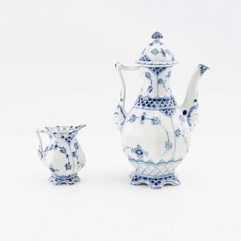 Service 6 pcs "Musselmalet Full Lace and Half Lace", Royal Copenhagen Denmark porcelain.